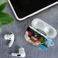 Antigua And Barbuda Christmas AirPods Case Magnificent Frigatebird Dabbing Santa - Wonder Print Shop