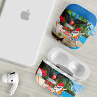 Antigua And Barbuda Christmas AirPods Case Magnificent Frigatebird Dabbing Santa - Wonder Print Shop