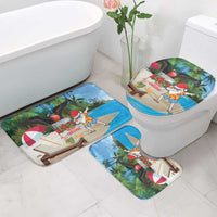 Antigua And Barbuda Christmas Bathroom Set Magnificent Frigatebird Dabbing Santa - Wonder Print Shop