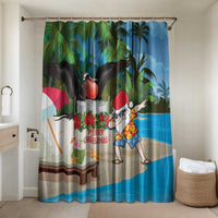 Antigua And Barbuda Christmas Bathroom Set Magnificent Frigatebird Dabbing Santa - Wonder Print Shop
