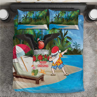 Antigua And Barbuda Christmas Bedding Set Magnificent Frigatebird Dabbing Santa - Wonder Print Shop