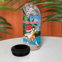 Antigua And Barbuda Christmas 4 in 1 Can Cooler Tumbler Magnificent Frigatebird Dabbing Santa - Wonder Print Shop