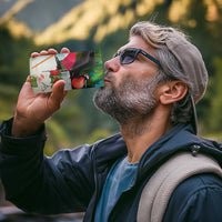 Antigua And Barbuda Christmas 4 in 1 Can Cooler Tumbler Magnificent Frigatebird Dabbing Santa - Wonder Print Shop