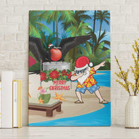 Antigua And Barbuda Christmas Canvas Wall Art Magnificent Frigatebird Dabbing Santa - Wonder Print Shop