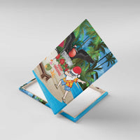 Antigua And Barbuda Christmas Canvas Wall Art Magnificent Frigatebird Dabbing Santa - Wonder Print Shop