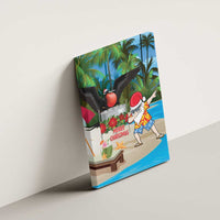 Antigua And Barbuda Christmas Canvas Wall Art Magnificent Frigatebird Dabbing Santa - Wonder Print Shop