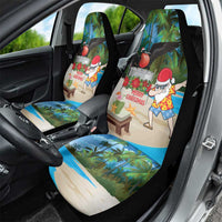 Antigua And Barbuda Christmas Car Seat Cover Magnificent Frigatebird Dabbing Santa - Wonder Print Shop