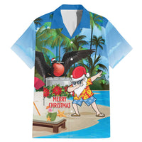 Antigua And Barbuda Christmas Family Matching Mermaid Dress and Hawaiian Shirt Magnificent Frigatebird Dabbing Santa - Wonder Print Shop