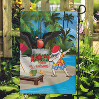 Antigua And Barbuda Christmas Garden Flag Magnificent Frigatebird Dabbing Santa - Wonder Print Shop