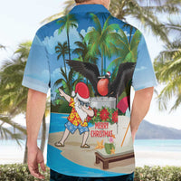 Antigua And Barbuda Christmas Hawaiian Shirt Magnificent Frigatebird Dabbing Santa - Wonder Print Shop