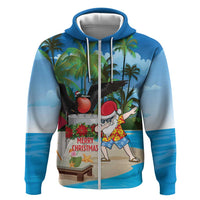 Antigua And Barbuda Christmas Hoodie Magnificent Frigatebird Dabbing Santa - Wonder Print Shop