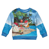 Antigua And Barbuda Christmas Kid Ugly Christmas Sweater Magnificent Frigatebird Dabbing Santa - Wonder Print Shop