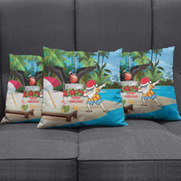 Antigua And Barbuda Christmas Pillow Cover Magnificent Frigatebird Dabbing Santa - Wonder Print Shop