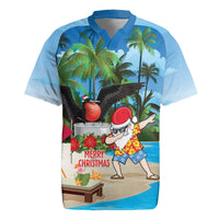 Antigua And Barbuda Christmas Rugby Jersey Magnificent Frigatebird Dabbing Santa - Wonder Print Shop