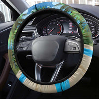 Antigua And Barbuda Christmas Steering Wheel Cover Magnificent Frigatebird Dabbing Santa - Wonder Print Shop