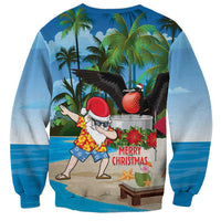 Antigua And Barbuda Christmas Sweatshirt Magnificent Frigatebird Dabbing Santa - Wonder Print Shop