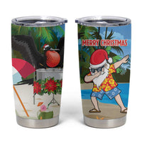 Antigua And Barbuda Christmas Tumbler Cup Magnificent Frigatebird Dabbing Santa - Wonder Print Shop