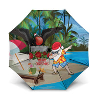 Antigua And Barbuda Christmas Umbrella Magnificent Frigatebird Dabbing Santa - Wonder Print Shop