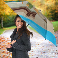 Antigua And Barbuda Christmas Umbrella Magnificent Frigatebird Dabbing Santa - Wonder Print Shop