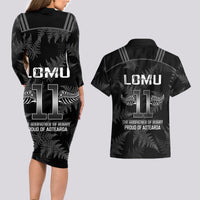 New Zealand Silver Fern Rugby Couples Matching Long Sleeve Bodycon Dress and Hawaiian Shirt Aotearoa Godfather Proud Gone But Never Forgotten - Wonder Print Shop