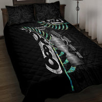 Personalised New Zealand Silver Fern Rugby Quilt Bed Set Paua Shell With Champions Trophy History NZ Forever - Wonder Print Shop