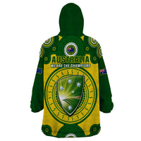 Australia Cricket Wearable Blanket Hoodie 2023 World Cup 6th Champions Trophy National Color - Wonder Print Shop