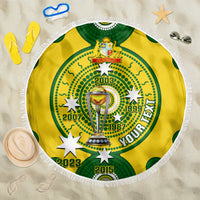 Personalised Australia Cricket Beach Blanket 2023 World Cup 6th Champions Trophy National Color - Wonder Print Shop