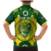 Personalised Australia Cricket Family Matching Mermaid Dress and Hawaiian Shirt 2023 World Cup 6th Champions Trophy National Color - Wonder Print Shop