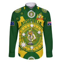 Personalised Australia Cricket Family Matching Short Sleeve Bodycon Dress and Hawaiian Shirt 2023 World Cup 6th Champions Trophy National Color - Wonder Print Shop