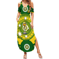 Personalised Australia Cricket Summer Maxi Dress 2023 World Cup 6th Champions Trophy National Color - Wonder Print Shop