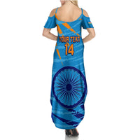Custom India Cricket Summer Maxi Dress 2023 World Cup 3rd Champions Proud - Wonder Print Shop