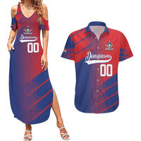 Custom Baseball Dominicana Couples Matching Summer Maxi Dress and Hawaiian Shirt Go Champions Grunge Style - Wonder Print Shop
