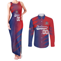 Custom Baseball Dominicana Couples Matching Tank Maxi Dress and Long Sleeve Button Shirt Go Champions Grunge Style - Wonder Print Shop
