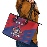 Custom Baseball Dominicana Leather Tote Bag Go Champions Grunge Style - Wonder Print Shop
