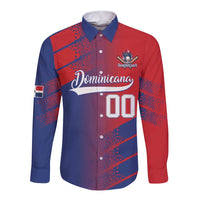Custom Baseball Dominicana Long Sleeve Button Shirt Go Champions Grunge Style - Wonder Print Shop