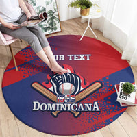 Custom Baseball Dominicana Round Carpet Go Champions Grunge Style