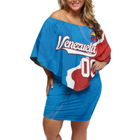 Custom Baseball Venezuela Family Matching Off Shoulder Short Dress and Hawaiian Shirt Go Champions Grunge Style - Wonder Print Shop