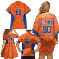 Custom Baseball Netherlands Family Matching Off Shoulder Short Dress and Hawaiian Shirt Go Champions Sporty Style - Wonder Print Shop