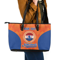 Custom Baseball Netherlands Leather Tote Bag Go Champions Sporty Style - Wonder Print Shop