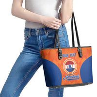 Custom Baseball Netherlands Leather Tote Bag Go Champions Sporty Style - Wonder Print Shop