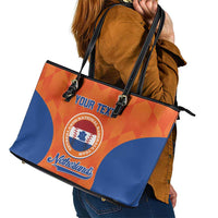 Custom Baseball Netherlands Leather Tote Bag Go Champions Sporty Style - Wonder Print Shop