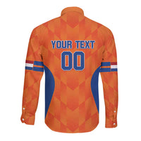 Custom Baseball Netherlands Long Sleeve Button Shirt Go Champions Sporty Style - Wonder Print Shop
