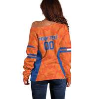 Custom Baseball Netherlands Off Shoulder Sweater Go Champions Sporty Style - Wonder Print Shop