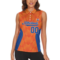 Custom Baseball Netherlands Women Sleeveless Polo Shirt Go Champions Sporty Style - Wonder Print Shop