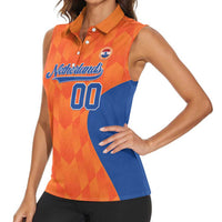 Custom Baseball Netherlands Women Sleeveless Polo Shirt Go Champions Sporty Style - Wonder Print Shop