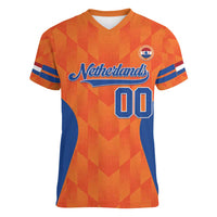 Custom Baseball Netherlands Women V-Neck T-Shirt Go Champions Sporty Style - Wonder Print Shop