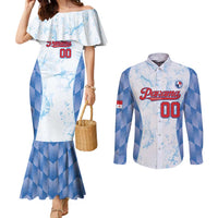 Custom Baseball Panama Couples Matching Mermaid Dress and Long Sleeve Button Shirt Go Champions Sporty Style