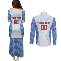 Custom Baseball Panama Couples Matching Puletasi and Long Sleeve Button Shirt Go Champions Sporty Style - Wonder Print Shop