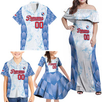 Custom Baseball Panama Family Matching Off Shoulder Maxi Dress and Hawaiian Shirt Go Champions Sporty Style - Wonder Print Shop