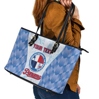 Custom Baseball Panama Leather Tote Bag Go Champions Sporty Style - Wonder Print Shop